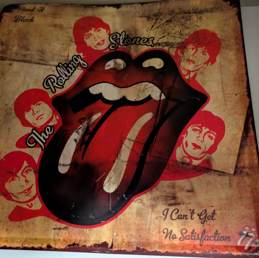 2/25$ The rolling Stones Wall Tin Decor